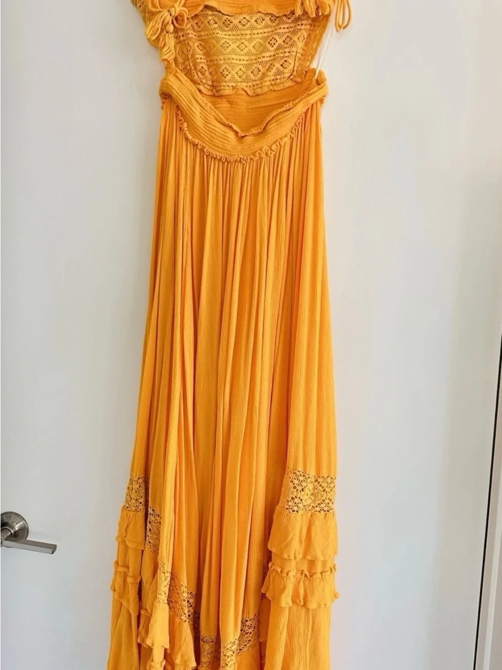 Free People Santa Maria Maxi Dress In Sunny Yellow, Size large
